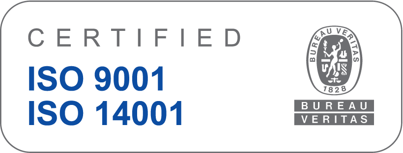 Zertifiziert nach ISO 9001 und ISO 14001, Bureau Veritas